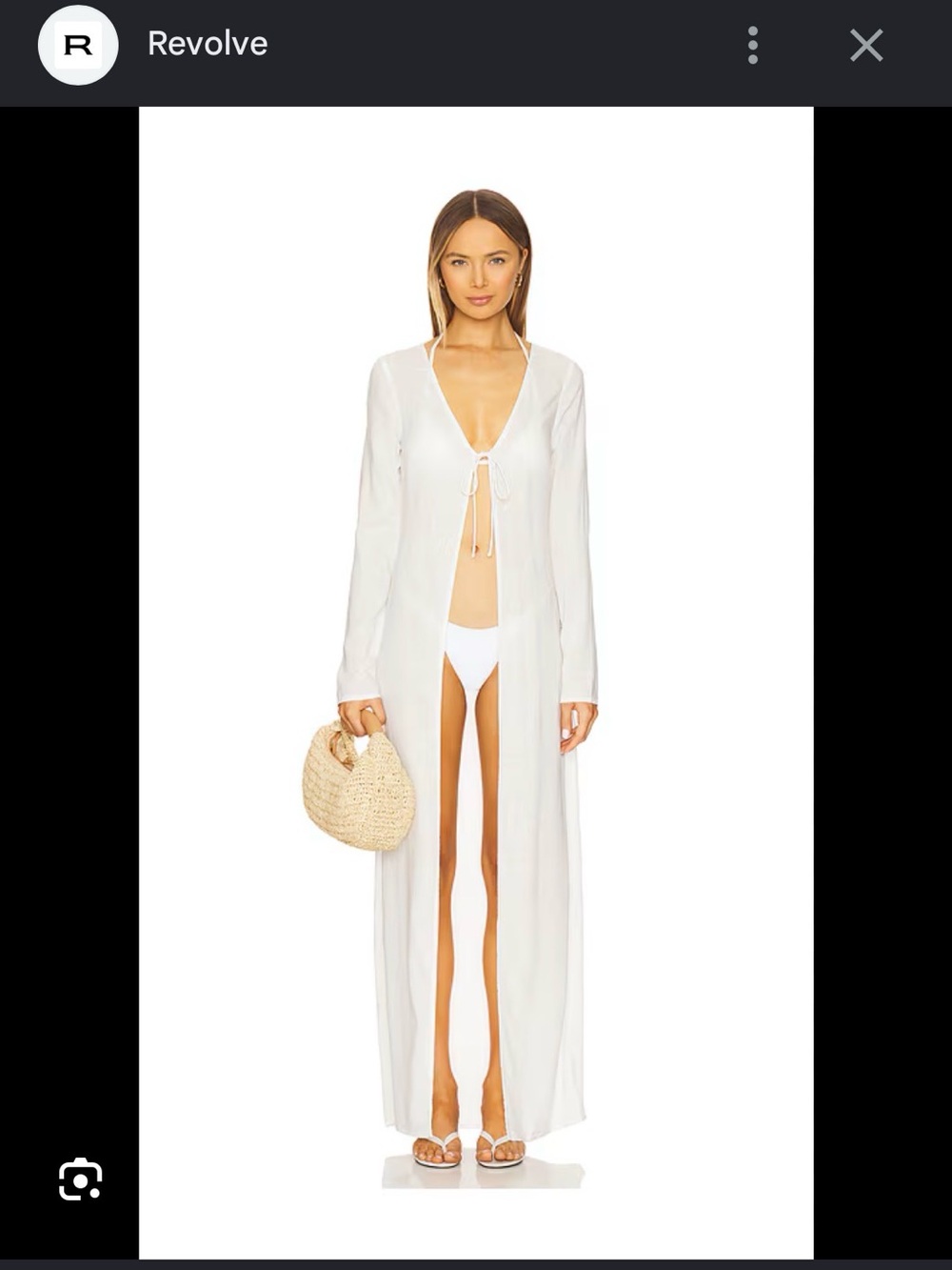 Tularosa White Sheer Long Sleeve Maxi Swim Cover-Up